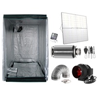 LED Grow Box/Tent/Zelt 120 x 120 cm Grow Komplettset 301H EVO 2 inkl. Aktivkohlefilter Abluft (480 W Flexstar)