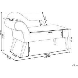 Beliani Chaiselongue Biarritz Polyester 118 x 77 x 60 cm Weiß/Schwarz