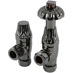 Retro Winkelventile, Schwarzes Nickel, Paar – Thermostatisch – Regent Hudson Reed