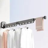 Crezuo Platzsparender, Wandmontierter, Ausziehbarer Und Faltbarer Wäscheständer Aus Metall – 126 Cm