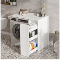 Luxusbetten24 Waschmaschinenumbauschrank Designer Waschmaschinenschrank Laurito Verkleidung mit Stauraum weiß