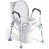 Vevor Toilettensitzerhöhung mit Armlehnen grau/weiß