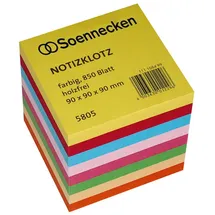 SOENNECKEN Notizklotz 5805 9x9x9cm 850Blatt farbig sortiert