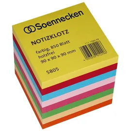 SOENNECKEN Notizklotz 5805 9x9x9cm 850Blatt farbig sortiert