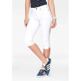 Arizona Caprijeans "mit Schlitz am Saum", Damen, Gr. 54, N-Gr, weiß, Denim/Jeans, Obermaterial: 98% Baumwolle, 2% Elasthan, clean, Basic, schmal, Jeans, schmale Passform, mit stylischen Nieten, hohe Taille