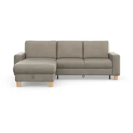 Home Affaire Ecksofa HOME AFFAIRE "Summer L-Form", grau (steel), B:249cm H:91cm T:164cm, 95% Polyester, 5% Polyamid, Sofas, Ecksofa, mit Recamiere, mit oder ohne Bettfunktion und Bettkasten, Cord-Bezug