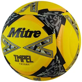 mitre Impel Futsal-Ball | Hallenfußball | Fußball mit geringer Sprungkraft Fußball, Fluoreszierendes Gelb/Schwarz/Circular-Grau, 3