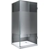 dein bau projekt Duschkabine Teilsatiniert 100 x 195 x 100 cm m. Wanne