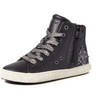 Geox Mädchen J Kalispera pige SNEAKERS, Black Dk Silver, 34 EU