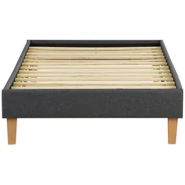 Homestyle4u Polsterbett mit Matratze 90x200 Grau