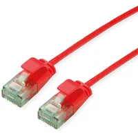 Roline RM UTP DataCenter Patchkabel Kat.6A (Class EA), Slim, rot, 0,3 m