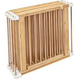KIDUKU KIDUKU® 7,2 Meter Laufgitter weiß XXL klappbar inkl. Tür, bestehend aus 8 Elementen, individuell formbar Laufstall Absperrgitter - Naturbelassen