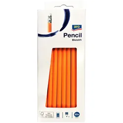 aro Bleistift mit Radiergummi, 2 mm  HB Bleistiftmine, Holz, orange, 50 Stück