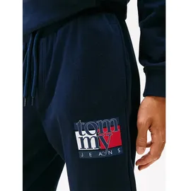 Tommy Hilfiger Tommy Jeans Sweathose TJM RWB FLAG Jogginghose, Print, elastischer Bund, slim fit blau XL