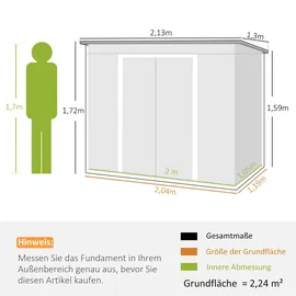Outsunny Gerätehaus 2,13 x 1,06 m Grün