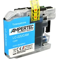 Ampertec Kompatible Tinte ersetzt Brother LC-22U C cyan