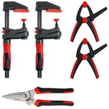 Schraubzwinge BESSEY DIY Set Aktion 2 x Getriebezwinge Gearklamp GK15 + Combi-Schere