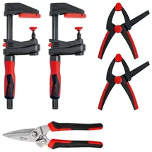 Schraubzwinge BESSEY DIY Set Aktion 2 x Getriebezwinge Gearklamp GK15 + Combi-Schere
