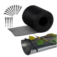 Relaxdays Dachrinnen Laubschutz 6 m schwarz