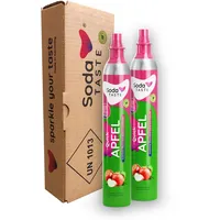 SodaTASTE Quick Apfel CO2-Zylinder kaufen 2er-Pack (Reservezylinder) für Wassersprudler mit Quick Connect System mit natürlichem Apfel-Aroma ohne Sirup, zuckerfrei