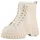 VAN HILL Damen Warm Gefütterte Plateau Boots Stiefeletten Blockabsatz Schuhe Profilsohle Schnürer Kunstfell Booties 201799 Beige 40