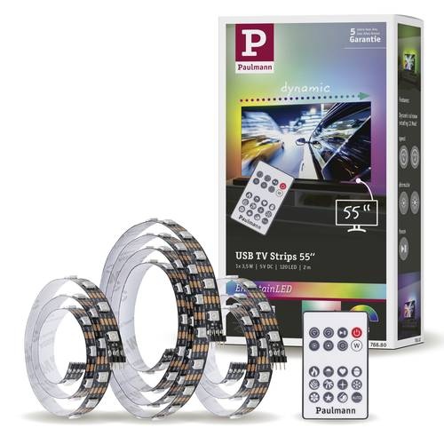 Paulmann TV Strips 55 Zoll 78880 LED-Streifen-Basisset mit USB-Anschluss 5V 2m RGB 1 Set