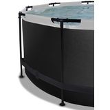 EXIT TOYS Black Leather Pool 360 x 122 cm inkl. Sandfilterpumpe, Abdeckung und Wärmepumpe