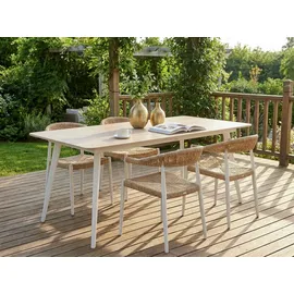 Beliani Rodallo Gartentisch 160 x 90 x 75 cm Beige