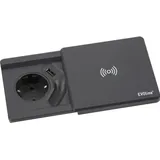EVOline Evoline, Steckdose, Square80 mit Qi-Ladefunktion ohne Datenanschluss schwarz