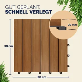 CASARIA Holzfliesen mehrfarbig 30 x 30 cm 22 St.