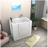 AcquaVapore Whirlpool-Badewanne Sitzwanne Whirlpool Badewanne mit Tür S02WP-B 100x78cm, (1-tlg) weiß