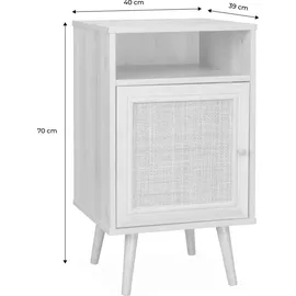 sweeek - 2er-Set Nachttische mit Rattangeflecht