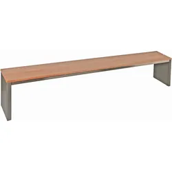 Parkbank, BxTxH: 200x30x40 cm, (D-Form) moonstone-grauSZAGATO Made in Germany Sitzbank Metall Umkleidebank Parkbank wetterfest Parkbänke