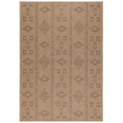 Carpetsale24 Outdoor Teppich 240x340 cm – Wetterfester Teppich in Jute-Optik – Extra großer Flachgewebe Teppich für Terrasse, Balkon, Wohnzimmer
