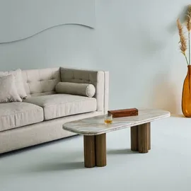 SIGNATURE Couchtisch Braun Mangoholz 50 x 41,5 cm