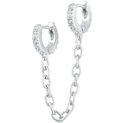 Elli Duo Creolen Trend Kristalle 925 Silber   Damen 