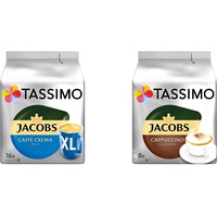 Tassimo Kapseln Jacobs Caffè Crema Mild XL, 80 Kaffeekapseln, 5er Pack, 5 x 16 Getränke & Kapseln Jacobs Cappuccino Classico, 40 Kaffeekapseln, 5er Pack, 5 x 8 Getränke