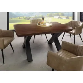 Massivmoebel24 Baumtisch 140 x 77 x 90 cm braun