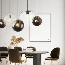 s.luce Orb 1-flg. Ø 50 cm rund schwarz/rauch