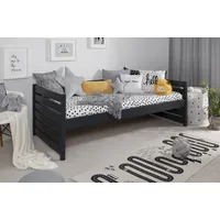 TICAA Sofabett Naomi 90 x 200 cm Kiefer massiv grau