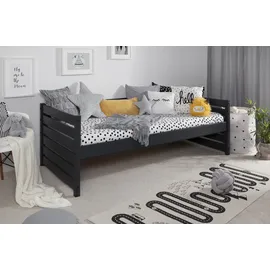 TICAA Sofabett Naomi 90 x 200 cm Kiefer massiv grau