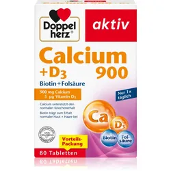 Doppelherz Calcium 900 + D3 Tabletten zur Unterstützung der Knochen-, Gelenks- und Zahngesundheit 30 TABL