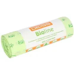DEISS BIOLINE Bioabfallsäcke 20 Liter ecovio® Biokunststoff 06069 , 1 Rolle = 50 Beutel