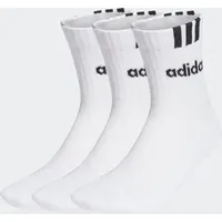 Adidas 3er Pack adidas 3-Streifen Linear Half-Crew Cushioned Socken Herren HT3437 - white/black 46-48