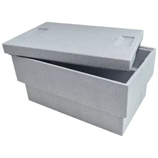 Climapor Styropor, Thermobox Transportbox 35 l grau Isolierbox Kühlbox Warmhaltebox Styroporbox