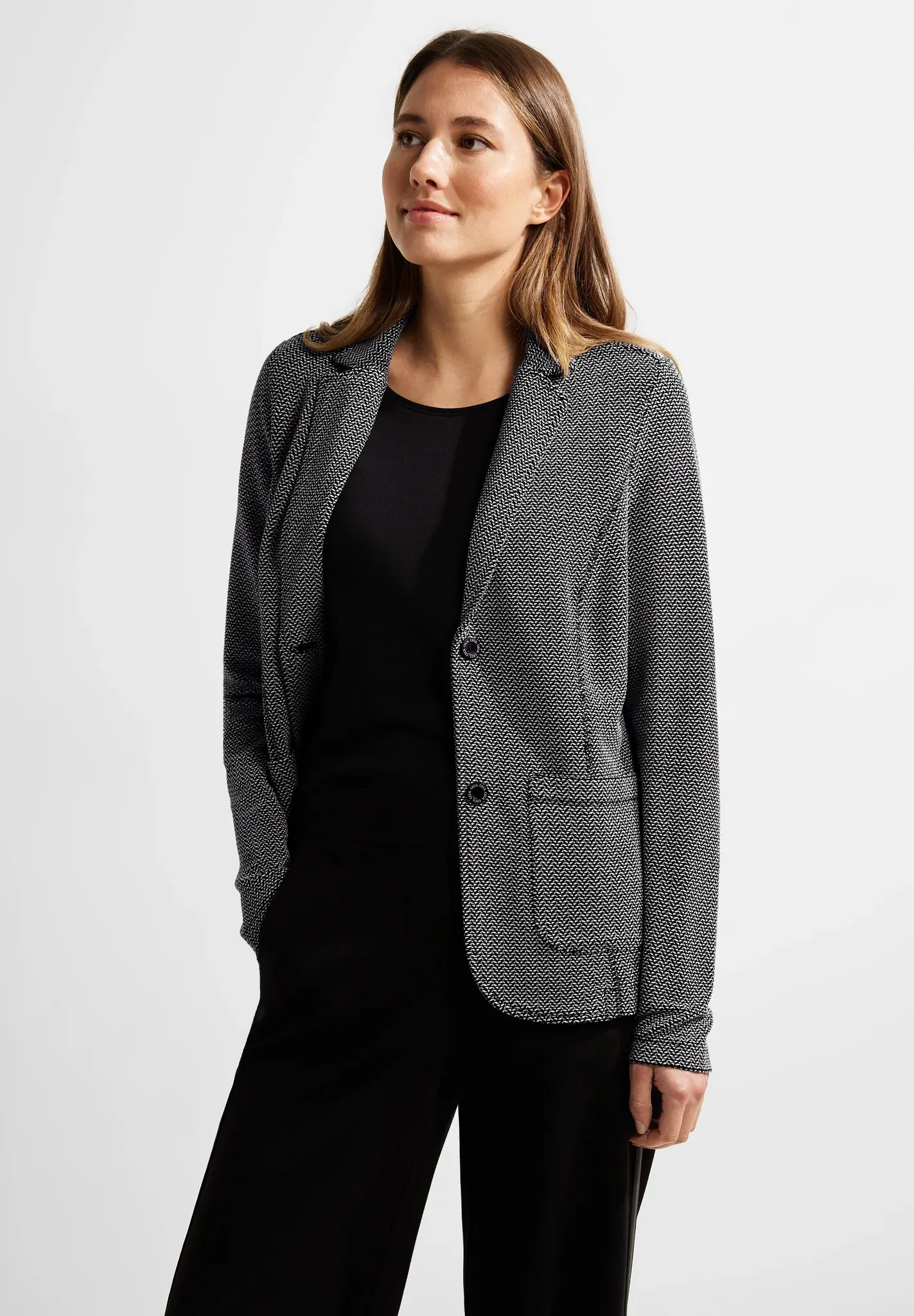 Kurzblazer CECIL Gr. XL (44), schwarz (black) Damen Blazer