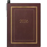 Brunnen Taschenkalender 713 7,2x10,2cm 1 Woche/2 Seiten Kunststoff bordeaux