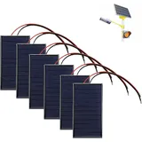 6 Stück 62 x 36 mm Mini Solarpanel, 3V 0,27W 90mA Mikro-Mini-Solar-Panel-Zellen Sonnenkollektor Mikro Solarmodule für Sonnenenergie Heimwerken Wissenschaft Projekte Akku-Ladegerät (6, 62 * 36)