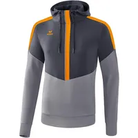 Erima Squad Hoodie slate grey/monument grey/new orange XL