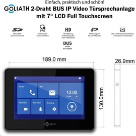 Goliath Intercom Goliath Basic Video Türsprechanlage 2 Draht Bus 7" Monitor